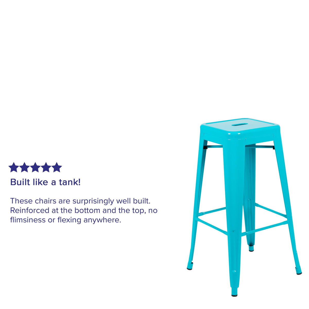 Teal |#| 4 Pack 30inch High Metal Indoor Bar Stool - Stackable Stool, Teal