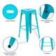 Teal |#| 4 Pack 30inch High Metal Indoor Bar Stool - Stackable Stool, Teal