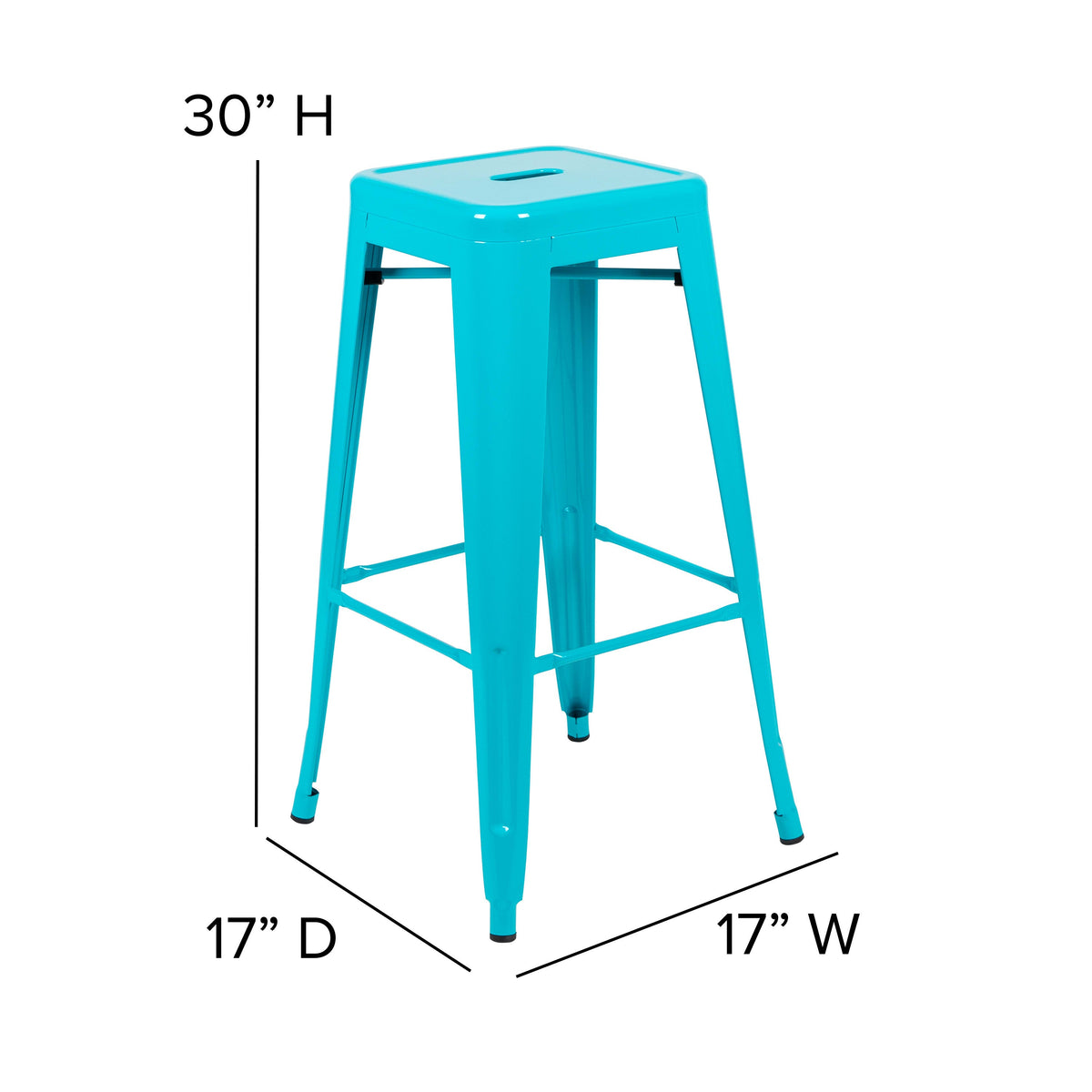 Teal |#| 4 Pack 30inch High Metal Indoor Bar Stool - Stackable Stool, Teal