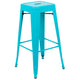 Teal |#| 4 Pack 30inch High Metal Indoor Bar Stool - Stackable Stool, Teal