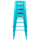 Teal |#| 4 Pack 30inch High Metal Indoor Bar Stool - Stackable Stool, Teal