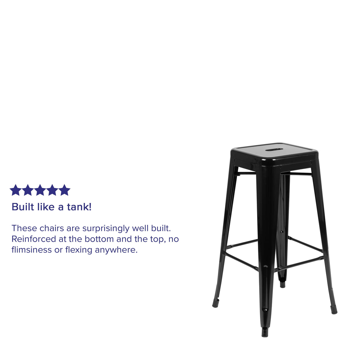 Black |#| 4 Pack 30inch High Metal Indoor Bar Stool - Stackable Stool, Black