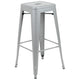 Silver |#| 4 Pack 30inch High Metal Indoor Bar Stool - Stackable Stool, Silver