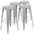 30" High Metal Indoor Bar Stool - Stackable Set of 4