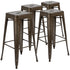 30" High Metal Indoor Bar Stool - Stackable Set of 4