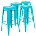 30" High Metal Indoor Bar Stool - Stackable Set of 4