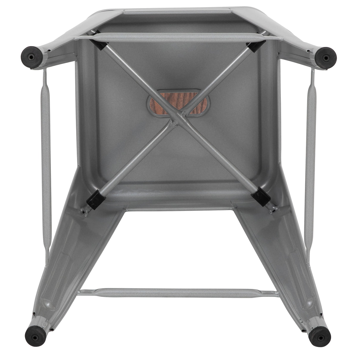 Silver |#| 4 Pack 30inch High Metal Indoor Bar Stool - Stackable Stool, Silver