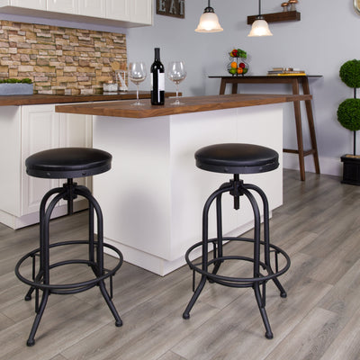 30'' Barstool with Swivel Lift LeatherSoft Seat