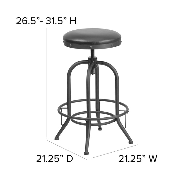 30inch Barstool with Swivel Lift Black LeatherSoft Seat - Kitchen Furniture