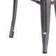 30inch High Backless Clear Coated Metal Indoor Barstool with Square Seat