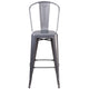 30inch High Clear Coated Indoor Barstool with Back