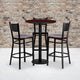 Mahogany Top/Mahogany Wood Seat |#| 30inch Round Mahogany Laminate Table Set w/3 Metal Barstools - Mahogany Wood Seat