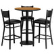 Natural Top/Black Vinyl Seat |#| 30inch Round Natural Laminate Table Set with 3 Metal Barstools - Black Vinyl Seat