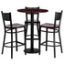 30'' Round Laminate Table Set with 3 Grid Back Metal Barstools