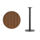 Walnut |#| 30inch Round Walnut Laminate Table Top with 18inch Round Bar Height Table Base