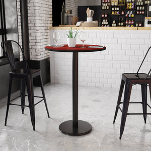 30'' Round Laminate Table Top with 18'' Round Bar Height Table Base