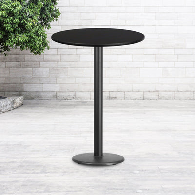 30'' Round Laminate Table Top with 18'' Round Bar Height Table Base