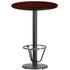 30'' Round Laminate Table Top with 18'' Round Bar Height Table Base and Foot Ring