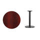 Mahogany |#| 30inch Round Mahogany Laminate Table Top with 18inch Round Table Height Base