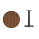 Walnut |#| 30inch Round Walnut Laminate Table Top with 18inch Round Table Height Base