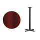 Mahogany |#| 30inch Round Mahogany Laminate Table Top with 22inch x 22inch Bar Height Table Base