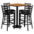 30'' Square Laminate Table Set with 4 Ladder Back Metal Barstools