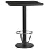 30'' Square Laminate Table Top with 18'' Round Bar Height Table Base and Foot Ring