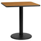 Natural |#| 30inch Square Natural Laminate Table Top with 18inch Round Table Height Base