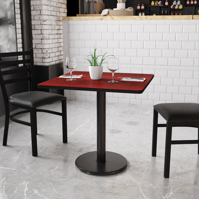 30'' Square Laminate Table Top with 18'' Round Table Height Base - View 2