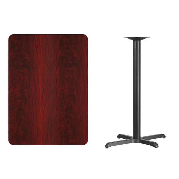 Black |#| 30inch x 42inch Rectangular Laminate Table Top & 23.5inch x 29.5inch Bar Height Table Base