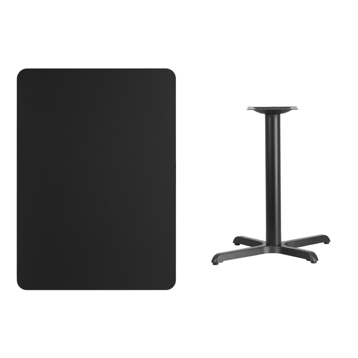 Black |#| 30inch x 42inch Rectangular Laminate Table Top with 23.5inch x 29.5inch Table Height Base