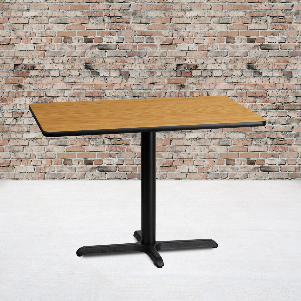 Natural |#| 30inch x 42inch Natural Laminate Table Top with 23.5inch x 29.5inch Table Height Base