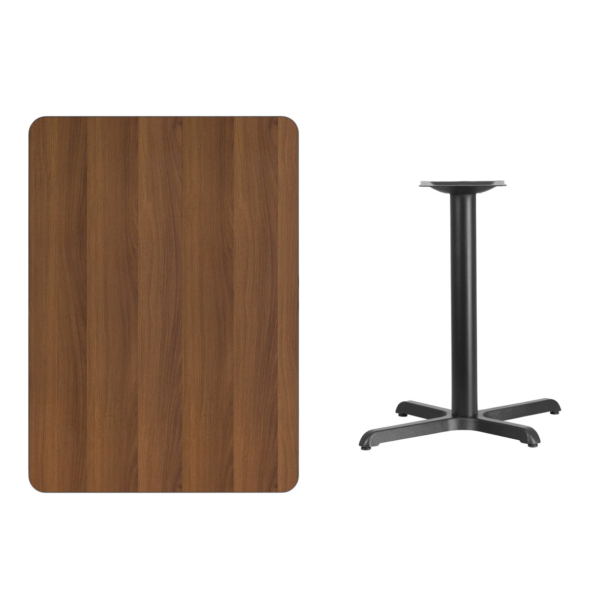Walnut |#| 30inch x 42inch Rectangular Laminate Table Top & 23.5inch x 29.5inch Table Height Base