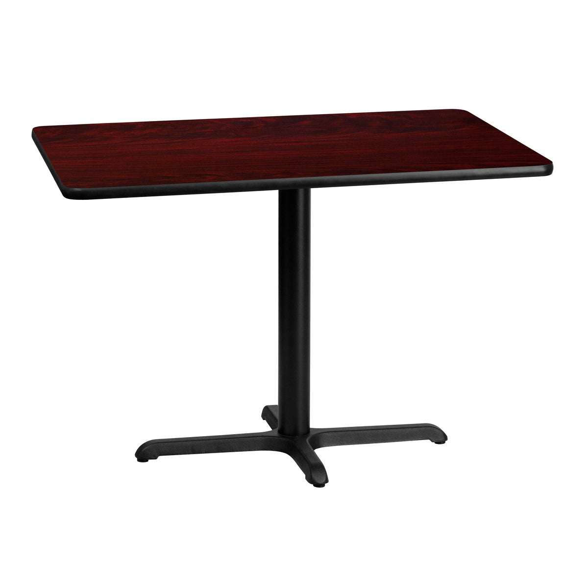 Mahogany |#| 30inch x 42inch Laminate Table Top with 23.5inch x 29.5inch Table Height Base