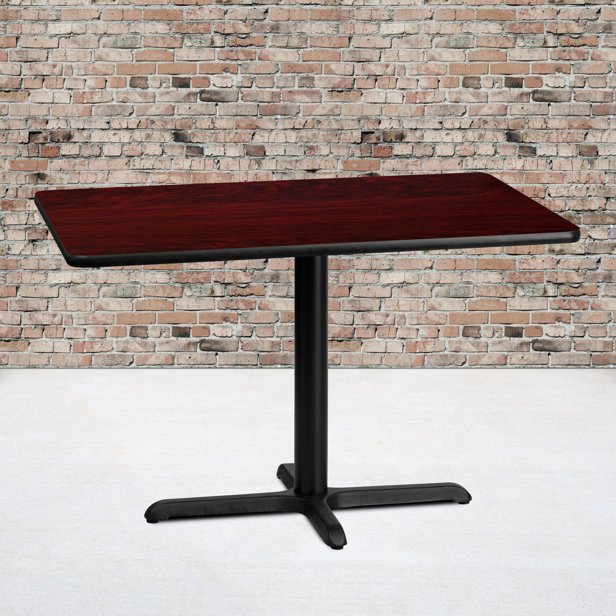 Mahogany |#| 30inch x 42inch Laminate Table Top with 23.5inch x 29.5inch Table Height Base