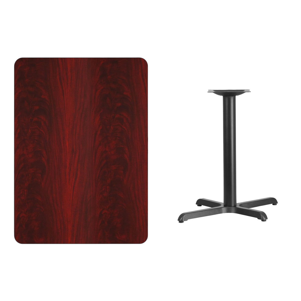 Mahogany |#| 30inch x 42inch Laminate Table Top with 23.5inch x 29.5inch Table Height Base