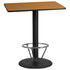 30'' x 42'' Rectangular Laminate Table Top with 24'' Round Bar Height Table Base and Foot Ring