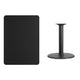 Black |#| 30inch x 42inch Rectangular Black Laminate Table Top with 24inch Round Table Height Base