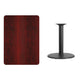 Mahogany |#| 30inch x 42inch Mahogany Laminate Table Top with 24inch Round Table Height Base