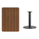 Walnut |#| 30inch x 42inch Rectangular Walnut Laminate Table Top & 24inch Round Table Height Base