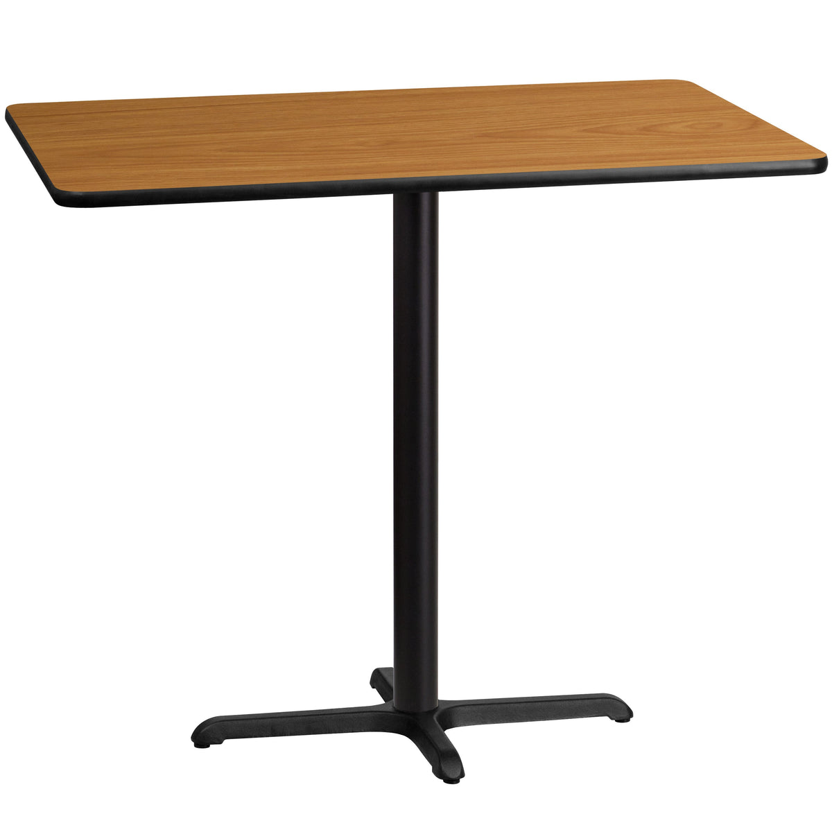 Natural |#| 30inch x 48inch Natural Laminate Table Top with 23.5inch x 29.5inch Bar Height Table Base