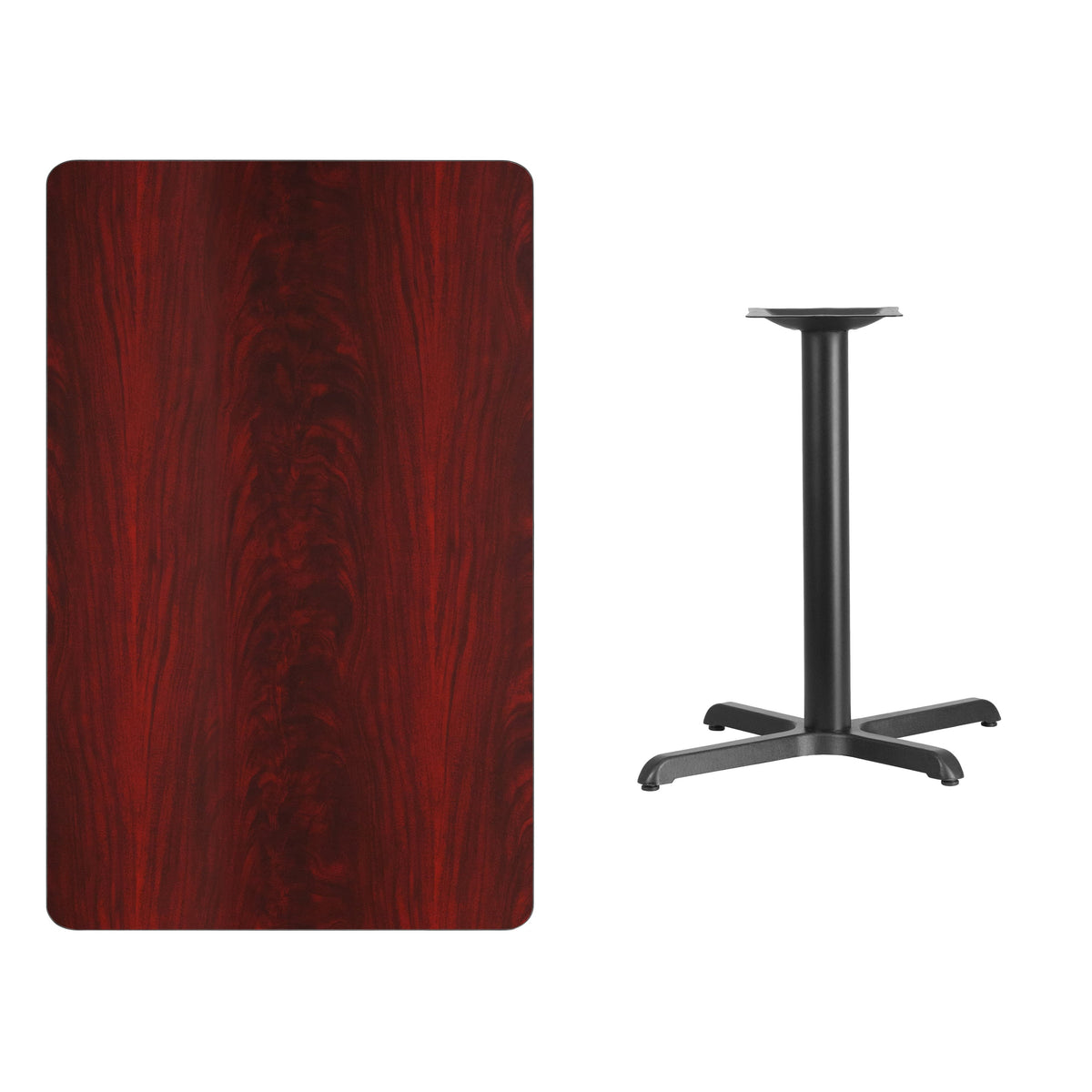 Mahogany |#| 30inch x 48inch Laminate Table Top with 23.5inch x 29.5inch Table Height Base