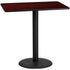 30'' x 48'' Rectangular Laminate Table Top with 24'' Round Bar Height Table Base