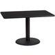 Black |#| 30inch x 48inch Rectangular Black Laminate Table Top with 24inch Round Table Height Base