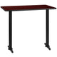 Mahogany |#| 30inch x 48inch Mahogany Laminate Table Top with 5inch x 22inch Bar Height Table Bases