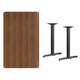 Walnut |#| 30inch x 48inch Rectangular Walnut Laminate Table Top & 5inch x 22inch Table Height Bases