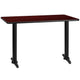 Mahogany |#| 30inch x 48inch Mahogany Laminate Table Top with 5inch x 22inch Table Height Bases