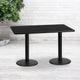 Black |#| 30inch x 60inch Rectangular Black Laminate Table Top with 18inch Round Table Height Bases