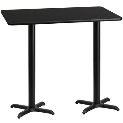 30'' x 60'' Rectangular Laminate Table Top with 22'' x 22'' Bar Height Table Bases