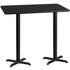 30'' x 60'' Rectangular Laminate Table Top with 22'' x 22'' Bar Height Table Bases